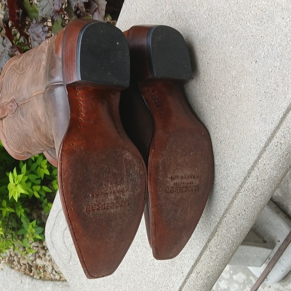 Lucchese Brown Cowboy Boots with Decorative Stitching Size 9.5 - Picture 10 of 16